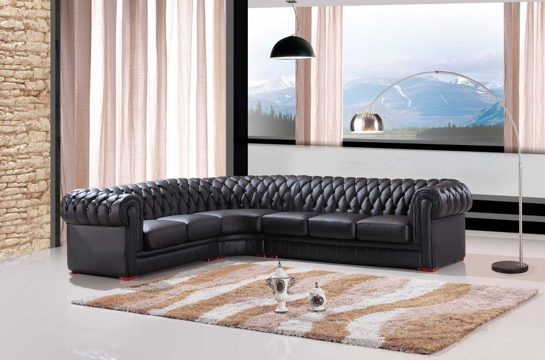 JVmoebel Chesterfield-Sofa Chesterfield Ecksofa Samt Ledercouch SL Design Sofa, Made in Europa JVmoebel Chesterfield-Sofa Chesterfield Ecksofa Samt Ledercouch SL Design Sofa, Made in Europa von JVmoebel