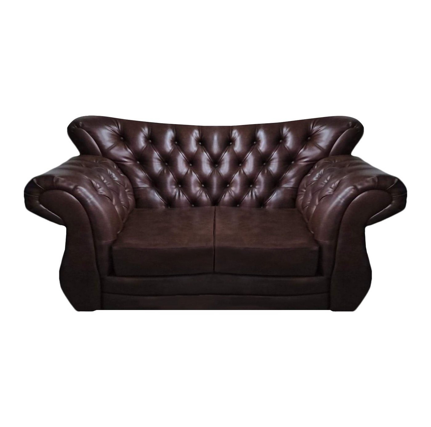 JVmoebel Chesterfield-Sofa Chesterfield Elegantes Zweisitzer Sofa aus braunem Leder für Wohnräume, 1 Teile, Made in Europa von JVmoebel