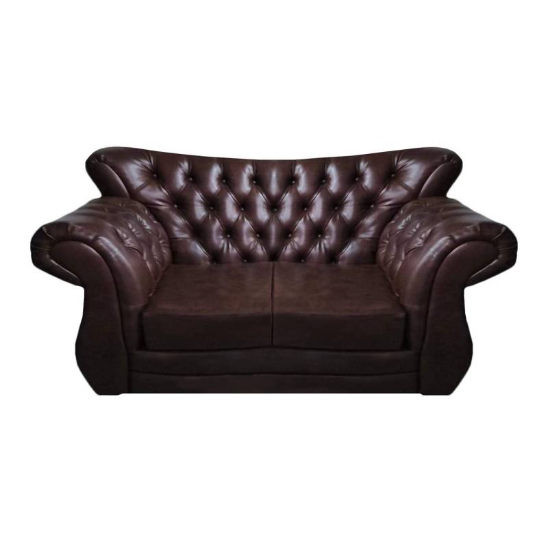 JVmoebel Chesterfield-Sofa Chesterfield Elegantes Zweisitzer Sofa aus braunem Leder für Wohnräume, 1 Teile, Made in Europa von JVmoebel