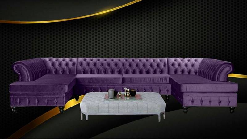JVmoebel Chesterfield-Sofa Chesterfield Samt U-Form Wohnlandschaft Polsterecke Sofa Couch Sofas, Made in Europa JVmoebel Chesterfield-Sofa Chesterfield Samt U-Form Wohnlandschaft Polsterecke Sofa Couch Sofas, Made in Europa von JVmoebel
