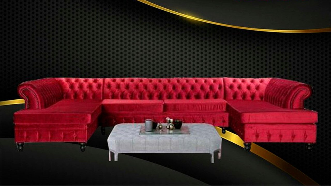 JVmoebel Chesterfield-Sofa Chesterfield Samt U-Form Wohnlandschaft Polsterecke Sofa Couch Sofas, Made in Europa JVmoebel Chesterfield-Sofa Chesterfield Samt U-Form Wohnlandschaft Polsterecke Sofa Couch Sofas, Made in Europa von JVmoebel