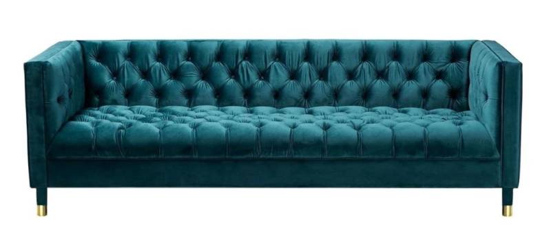 JVmoebel Chesterfield-Sofa Chesterfield Sofa Blaugrün XXL 4-Sitzer Textil Neu Couch Möbel, 1 Teile, Made in Europe JVmoebel Chesterfield-Sofa Chesterfield Sofa Blaugrün XXL 4-Sitzer Textil Neu Couch Möbel, 1 Teile, Made in Europe von JVmoebel