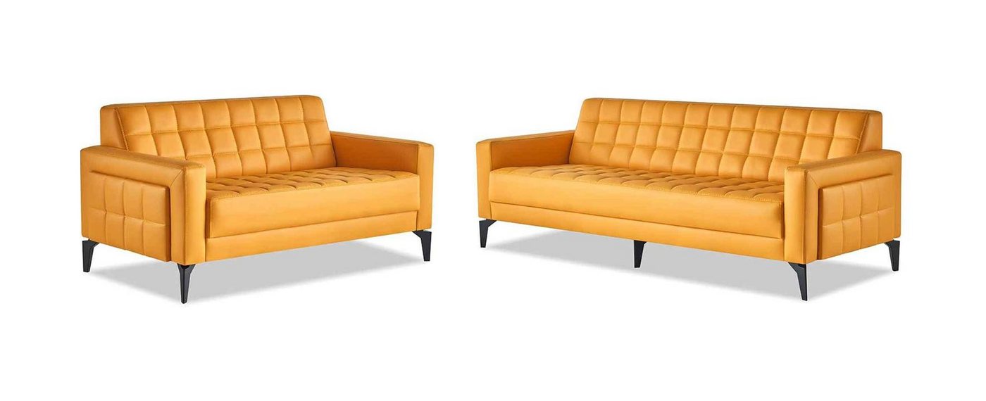 JVmoebel Chesterfield-Sofa Couch 3-Sitzer 2-Sitzer Gelb Modern Sofa-Set Chesterfield Sitzmöbel, 2 Teile, Made in Europa JVmoebel Chesterfield-Sofa Couch 3-Sitzer 2-Sitzer Gelb Modern Sofa-Set Chesterfield Sitzmöbel, 2 Teile, Made in Europa von JVmoebel