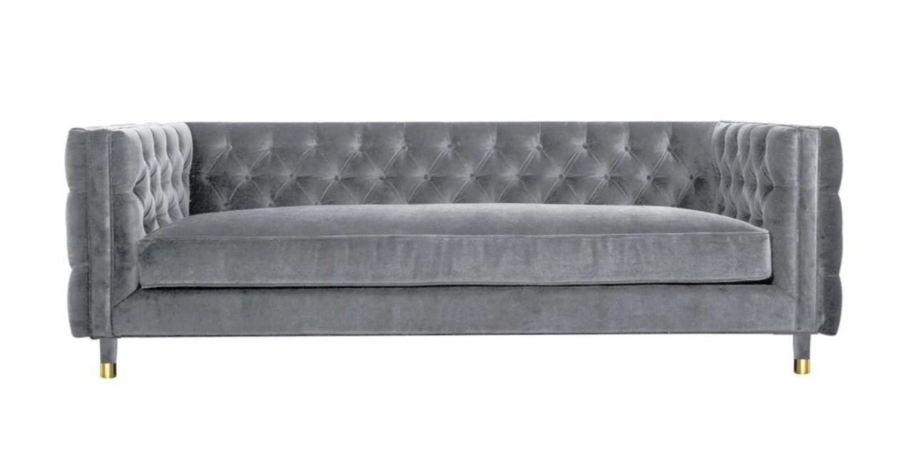 JVmoebel Chesterfield-Sofa Grau Chesterfield Sofa XXL 4-Sitzer Textil Kreative Möbel Neu, 1 Teile, Made in Europe JVmoebel Chesterfield-Sofa Grau Chesterfield Sofa XXL 4-Sitzer Textil Kreative Möbel Neu, 1 Teile, Made in Europe von JVmoebel