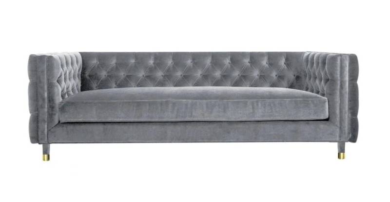JVmoebel Chesterfield-Sofa Grau Chesterfield Sofa XXL 4-Sitzer Textil Kreative Möbel Neu, 1 Teile, Made in Europe von JVmoebel