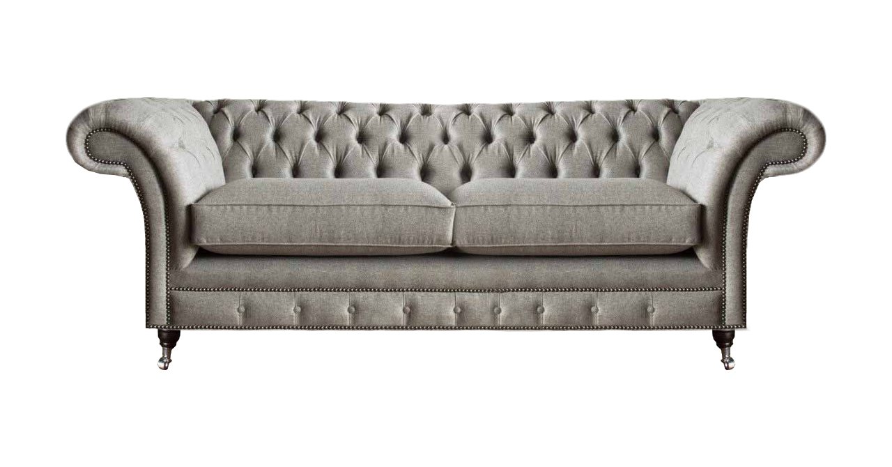 JVmoebel Chesterfield-Sofa Grau Möbel Luxus Sofa Couch Zweisitzer Chesterfield Sitzmöbel Textil, 1 Teile, Made in Europa von JVmoebel