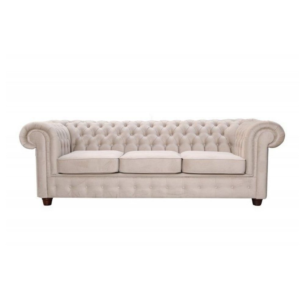 JVmoebel Chesterfield-Sofa Klassiker 3 Sitzer Chesterfield Couch Leder Textil Sofas Sofort, Made in Europa von JVmoebel