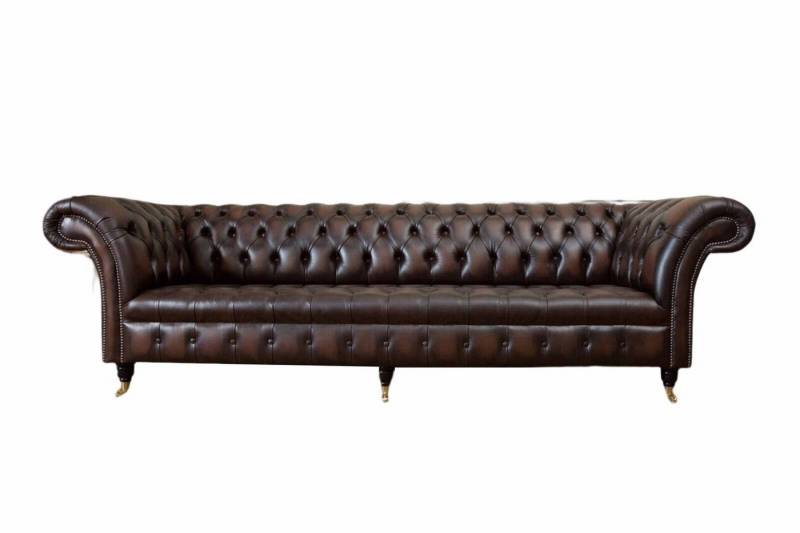 JVmoebel Chesterfield-Sofa Ledersofa 4 Sitzer Luxus Klassische Chesterfield 100% Leder Sofort, 1 Teile, Made in Europa von JVmoebel