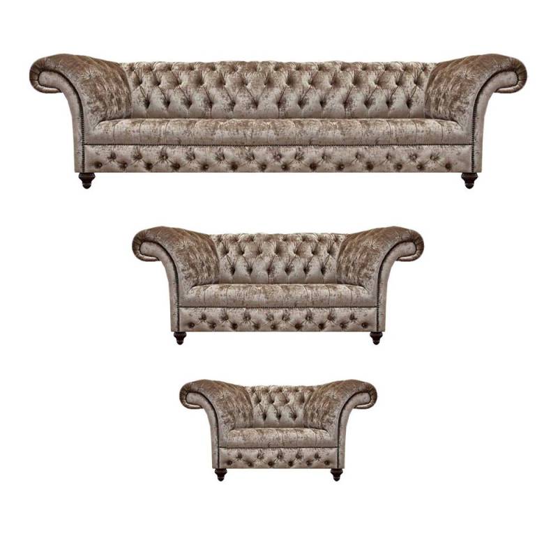 JVmoebel Chesterfield-Sofa Modern Couchgarnitur Möbel Chesterfield Set 3tlg Sofas Einrichtung, 4-Sitzer Sofa/2-Sitzer Sofa/Sessel 3 Teile, Made in Europa von JVmoebel