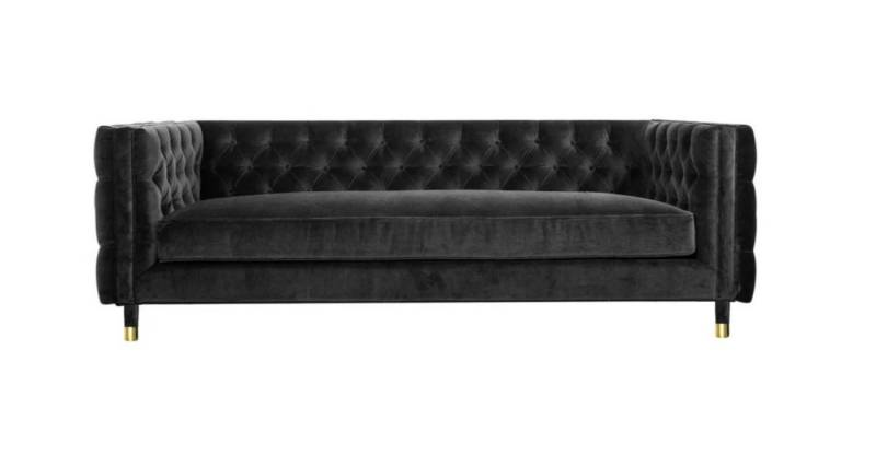 JVmoebel Chesterfield-Sofa Schwarzes Chesterfield Sofa XXL 4-Sitzer Textil Luxus Möbel Neu, 1 Teile, Made in Europe JVmoebel Chesterfield-Sofa Schwarzes Chesterfield Sofa XXL 4-Sitzer Textil Luxus Möbel Neu, 1 Teile, Made in Europe von JVmoebel