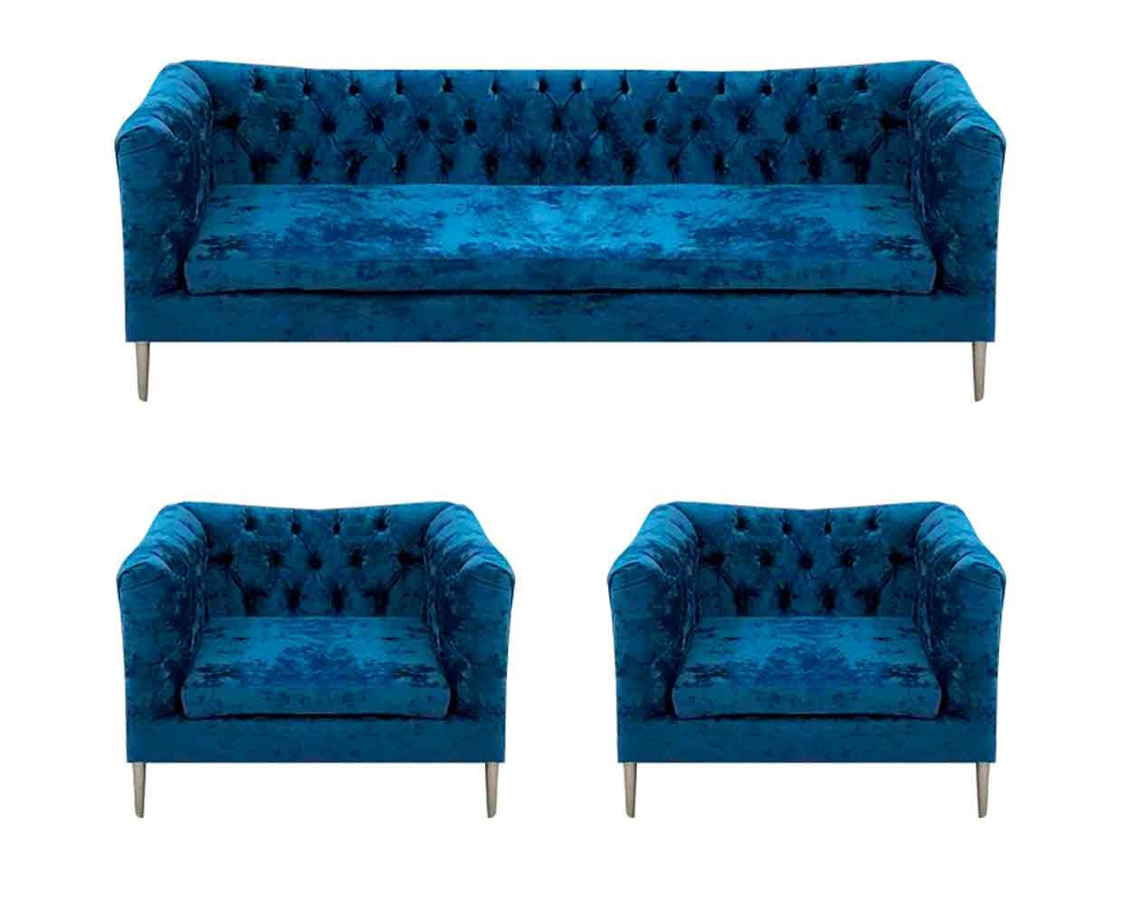 JVmoebel Chesterfield-Sofa Sofas Stoff Sofagarnitur 3tlg Sofa Dreistzer Polster 2x Sessel, 3 Teile, Made in Europa JVmoebel Chesterfield-Sofa Sofas Stoff Sofagarnitur 3tlg Sofa Dreistzer Polster 2x Sessel, 3 Teile, Made in Europa von JVmoebel