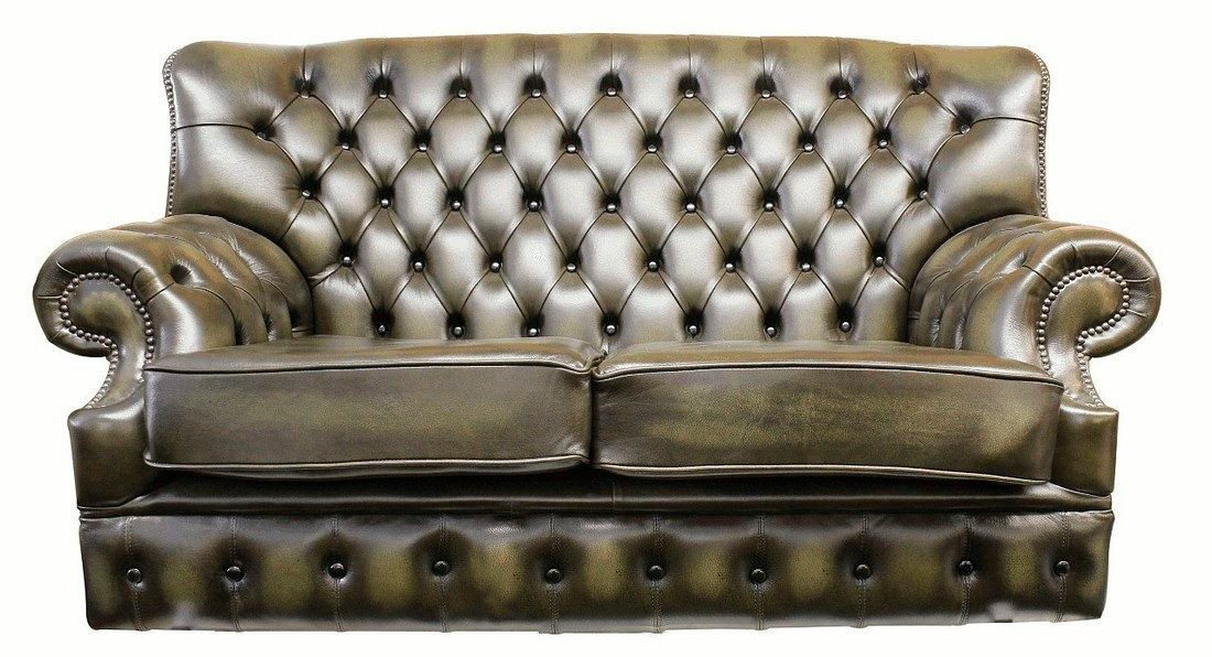 JVmoebel Chesterfield-Sofa Zweisitzer Couch aus Kunstleder in klassischem Grün, Made in Europa von JVmoebel