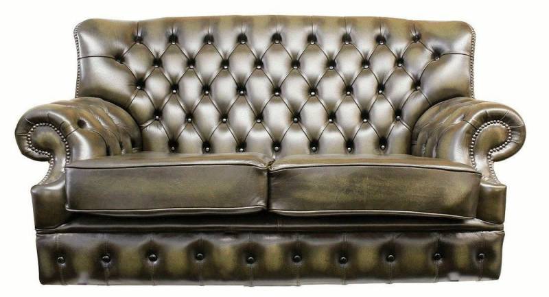 JVmoebel Chesterfield-Sofa Zweisitzer Couch aus Kunstleder in klassischem Grün, Made in Europa von JVmoebel