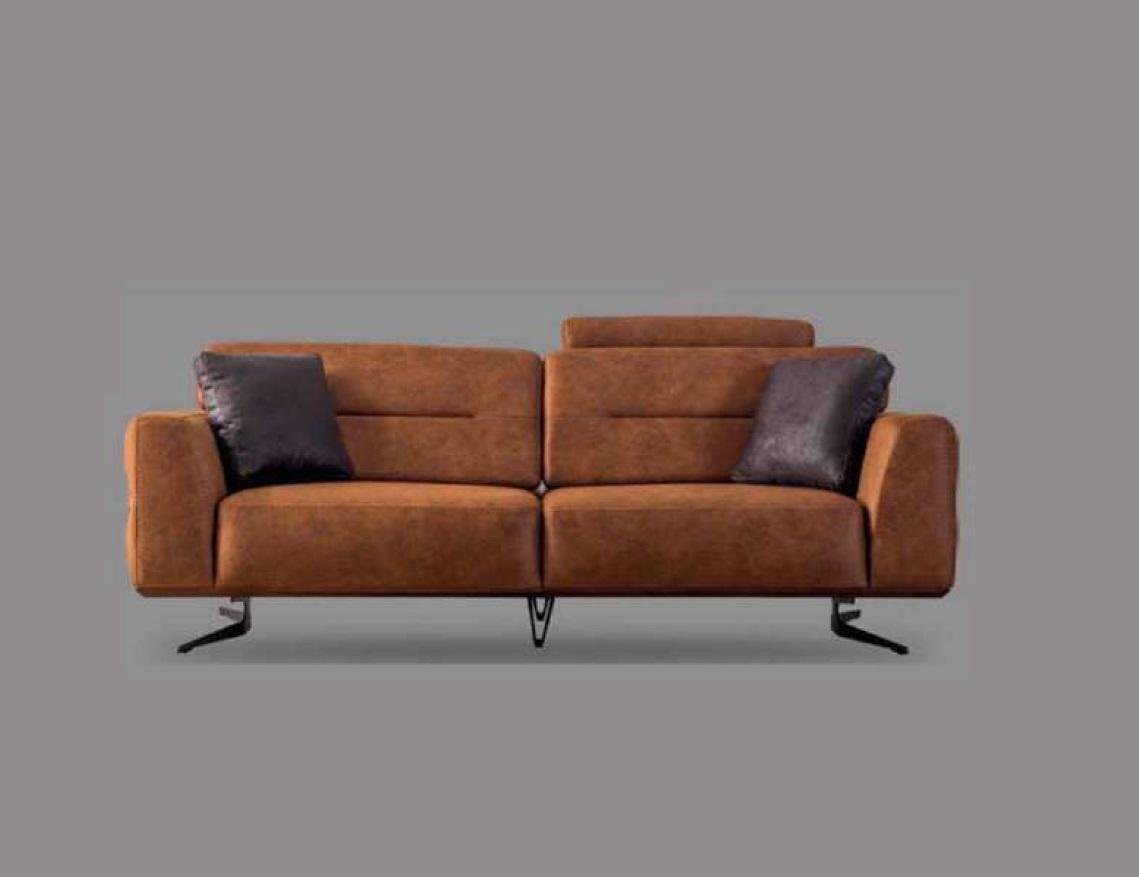 JVmoebel Chesterfield-Sofa Zweisitzer Sofa 3 Sitzer Sofas Braun Kunstleder Wohnzimmer Luxus Sitz, 1 Teile von JVmoebel