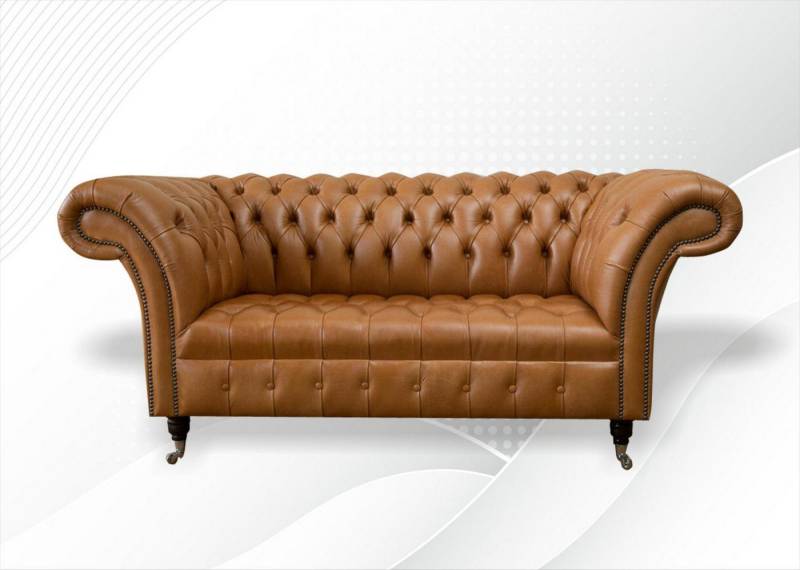 JVmoebel Chesterfield-Sofa Zweisitzer Sofa Polsterung Couch Garnitur Leder 2-Sitzer, Made in Europa von JVmoebel