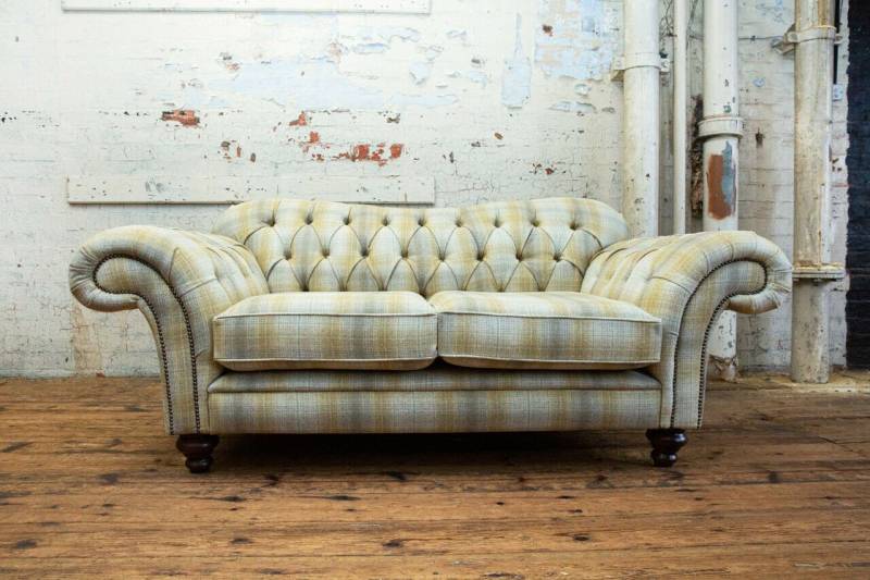 JVmoebel Chesterfield-Sofa Zweisitzer Sofa aus Leder in Grau – Polstercouch für Entspannung, Made in Europa von JVmoebel