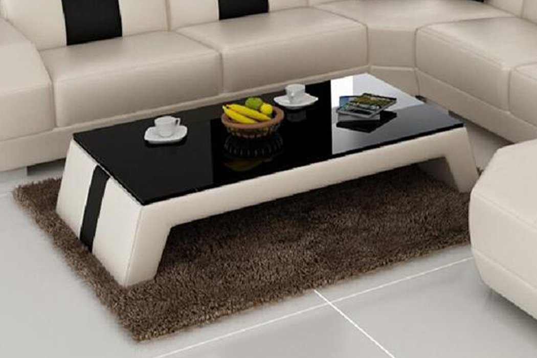 JVmoebel Couchtisch Glastisch Leder Couch Tisch Tische Glas Sofa Wohnzimmertische Beige, Made in Europa JVmoebel Couchtisch Glastisch Leder Couch Tisch Tische Glas Sofa Wohnzimmertische Beige, Made in Europa von JVmoebel