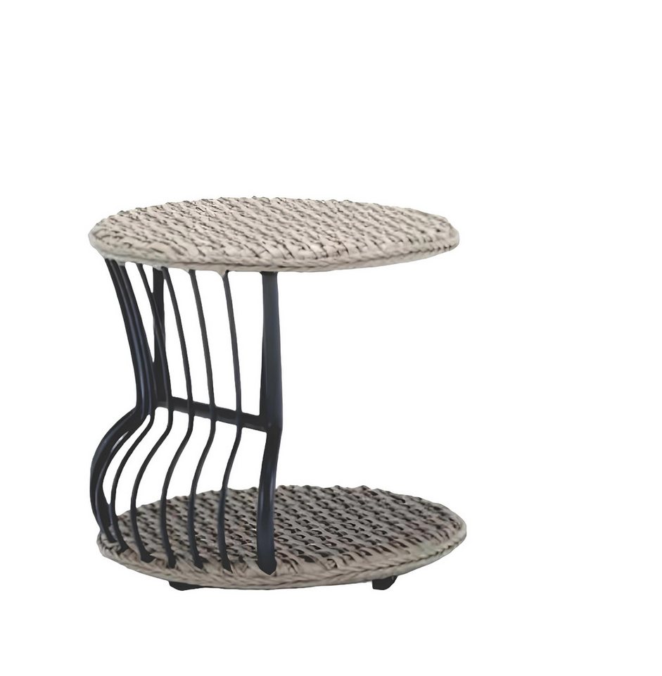 JVmoebel Couchtisch Hochwertig Grau Luxus Möbel Patio Design Rattan Rund Modern Set (Couchtisch), Made in Europa von JVmoebel