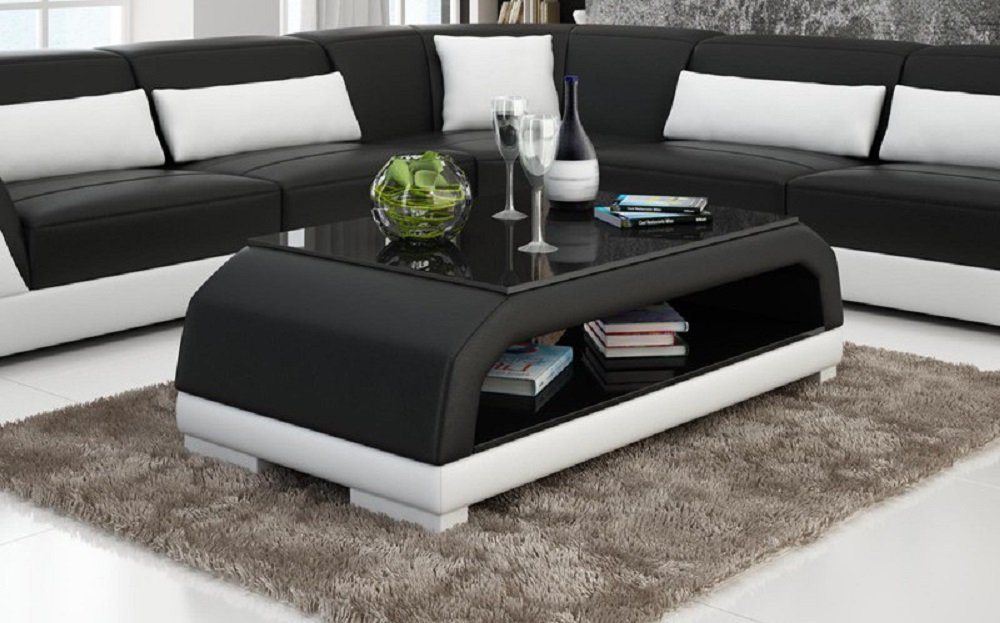 JVmoebel Couchtisch Couchtisch Leder Glastisch Design Tisch Sofa Beistell Couch Tische von JVmoebel