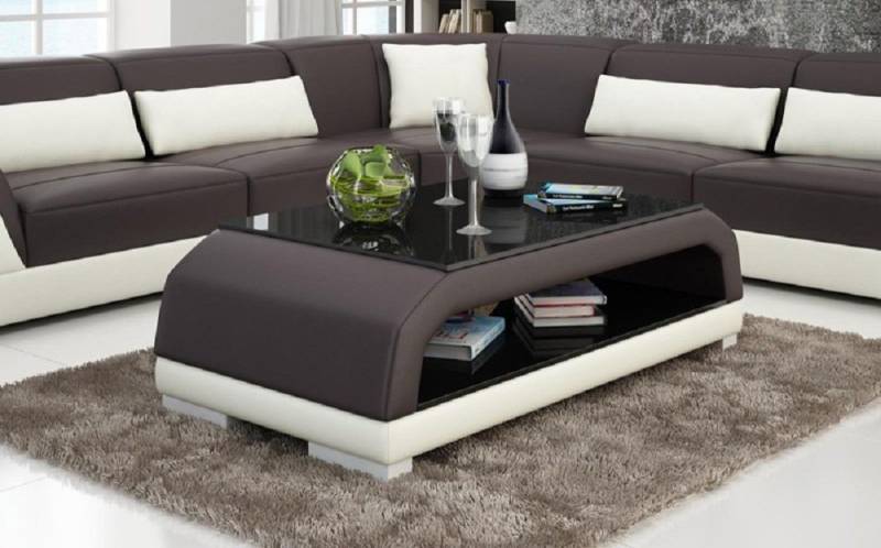 JVmoebel Couchtisch Couchtisch Leder Glastisch Design Tisch Sofa Beistell Couch Tische von JVmoebel