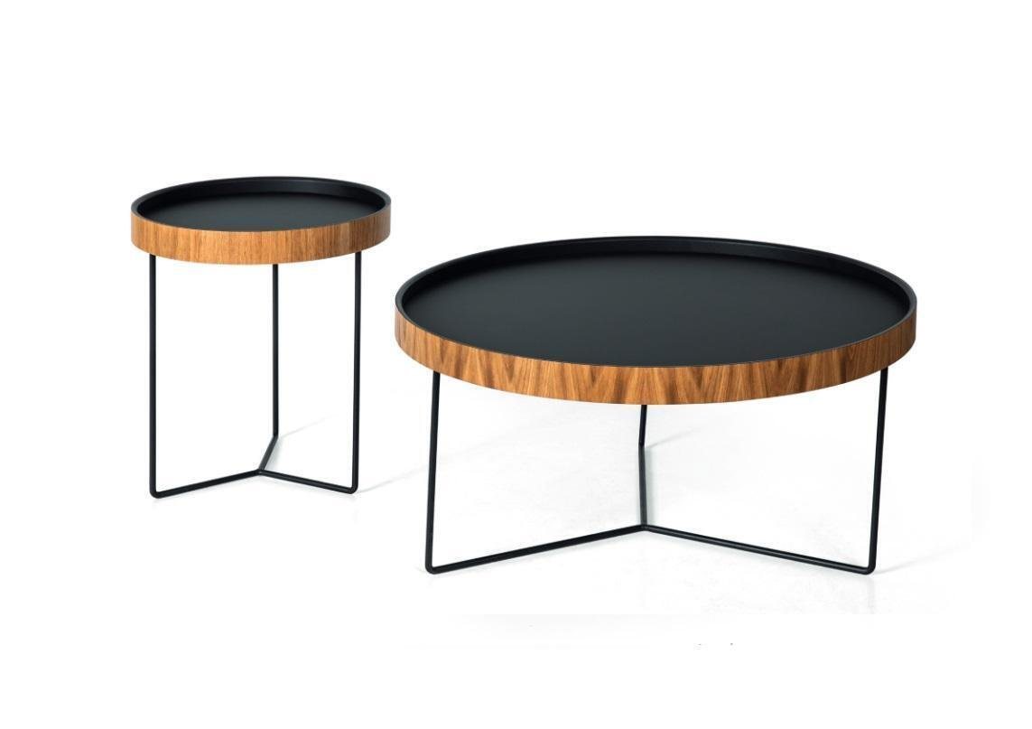JVmoebel Couchtisch Couchtisch Set 2x Schwarzer möbel Tisch Wohnzimmer Luxus Rund (2-St., 2x Couchtische), Made in Europa von JVmoebel