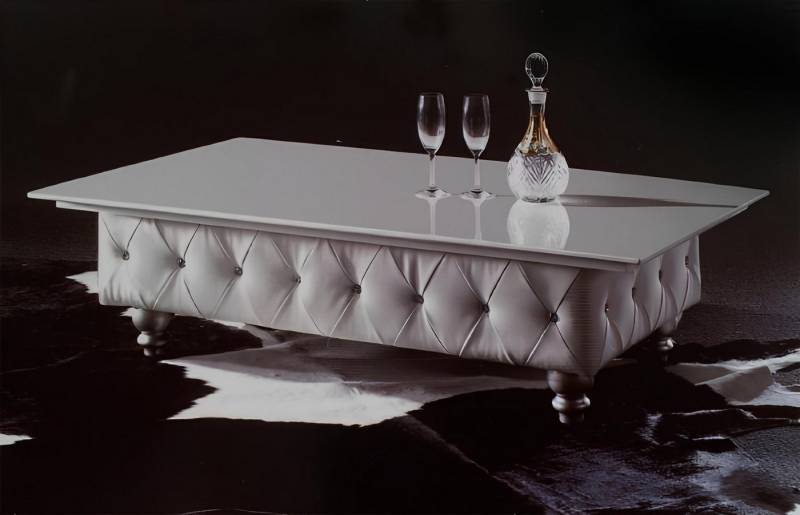 JVmoebel Couchtisch Design Couchtisch Kunstleder Glastisch Tisch Couchtische Designer (1-St., Couchtisch A638), Made in Europa von JVmoebel