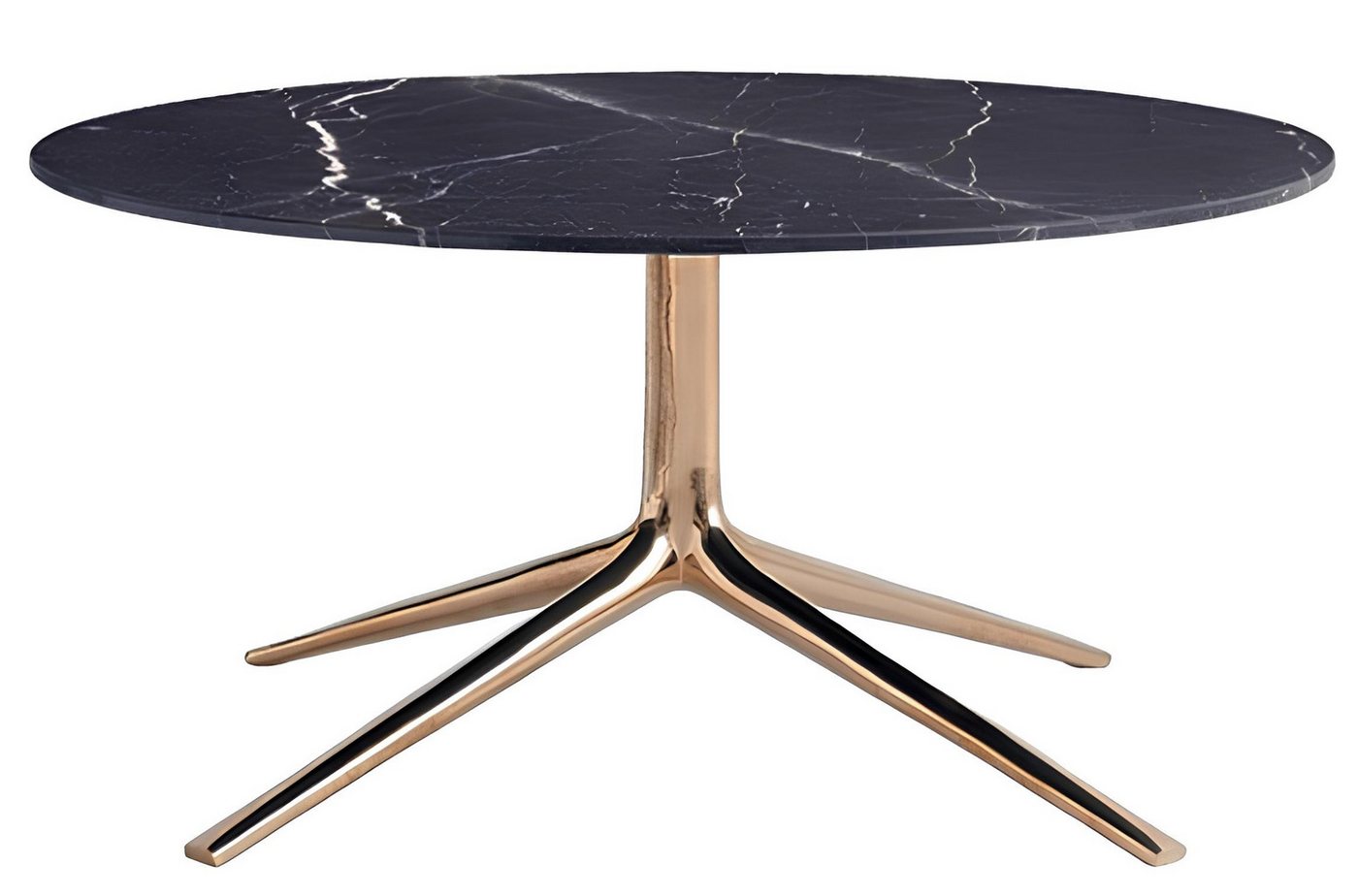 JVmoebel Couchtisch Design Couchtisch Rund Gold Metall Marmor Italien Möbel Wohnzimmer (Couchtisch), Made in Europa von JVmoebel