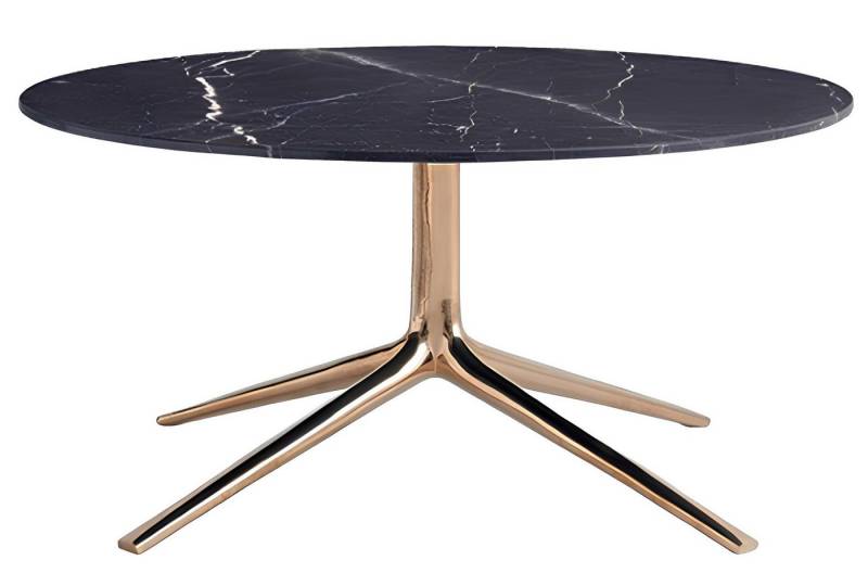 JVmoebel Couchtisch Design Couchtisch Rund Gold Metall Marmor Italien Möbel Wohnzimmer (Couchtisch), Made in Europa von JVmoebel
