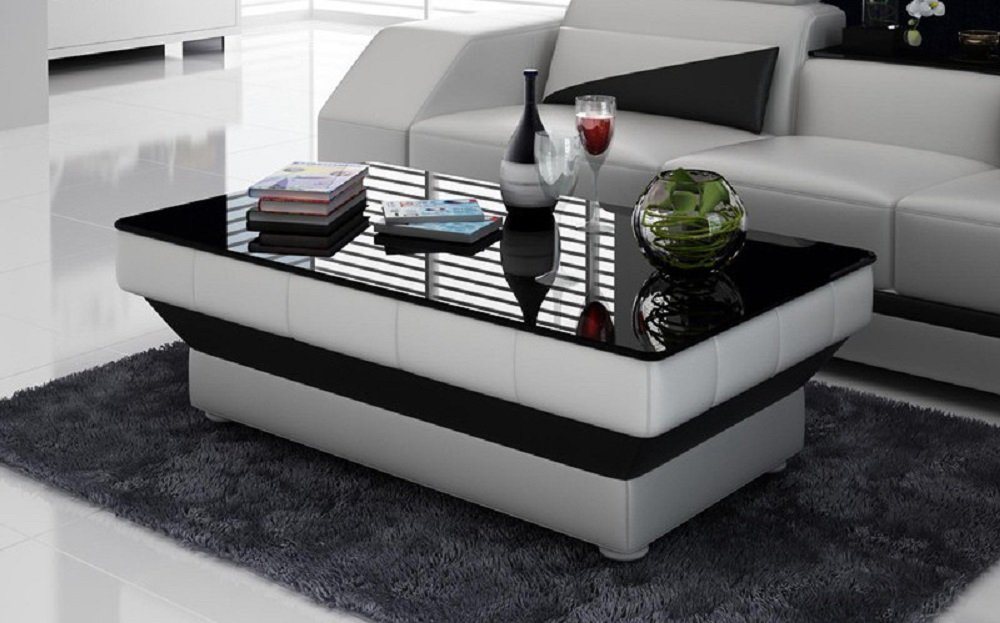 JVmoebel Couchtisch Design Glastisch Leder Couch Tisch Tische Glas Sofa Wohnzimmertisch von JVmoebel