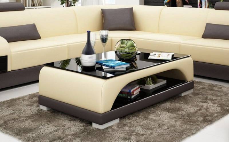 JVmoebel Couchtisch Design Glastisch Leder Couch Tisch Tische Glas Sofa Wohnzimmertische von JVmoebel