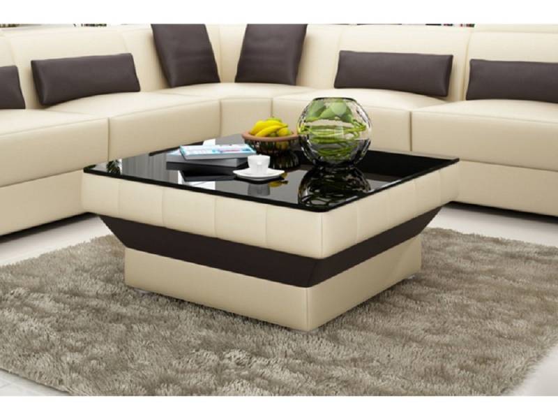 JVmoebel Couchtisch Design Glastisch Leder Couch Tisch Tische Glas Sofa Wohnzimmertische, Made in Europa von JVmoebel