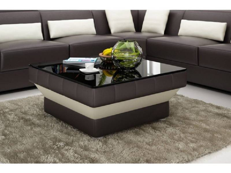 JVmoebel Couchtisch Design Glastisch Leder Couch Tisch Tische Glas Sofa Wohnzimmertische, Made in Europa von JVmoebel