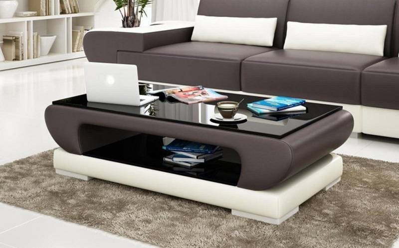 JVmoebel Couchtisch Designer Couchtisch Polster Tisch Leder Moderner Tische Glastische, Made in Europa von JVmoebel