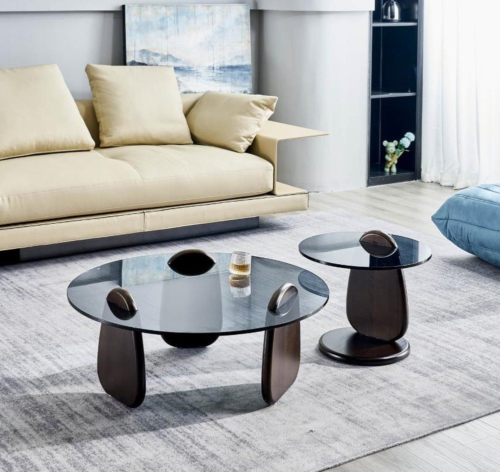 JVmoebel Couchtisch Designer Wohnzimmertisch Rund Beistelltisch für das Wohnzimmer (1-St., Nur Couchtisch + Beistelltisch), Made in Europa von JVmoebel