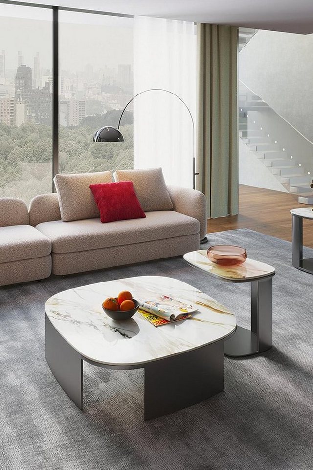 JVmoebel Couchtisch Doppel Set 2x Couchtisch Beistelltisch Design Wohnzimmertisch, Made in Europa von JVmoebel