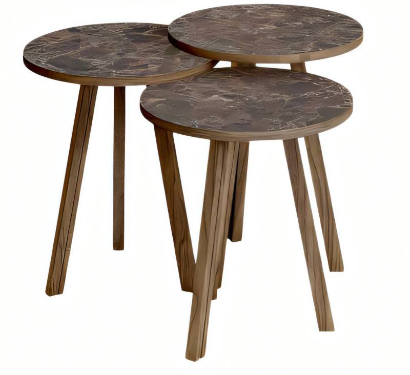 JVmoebel Couchtisch Elegantes braunes Holz Couchtisch-Set im modernen Stil (Couchtisch, Couchtisch 2, Couchtisch 3), Made in Europe von JVmoebel