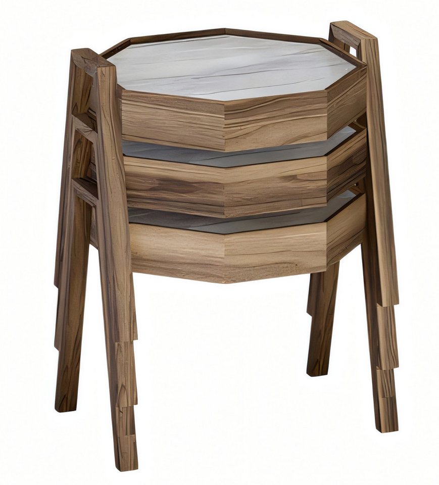 JVmoebel Couchtisch Elegantes braunes Holz Couchtisch-Set modern stilvoll (3x Couchtisch), Made in Europe von JVmoebel