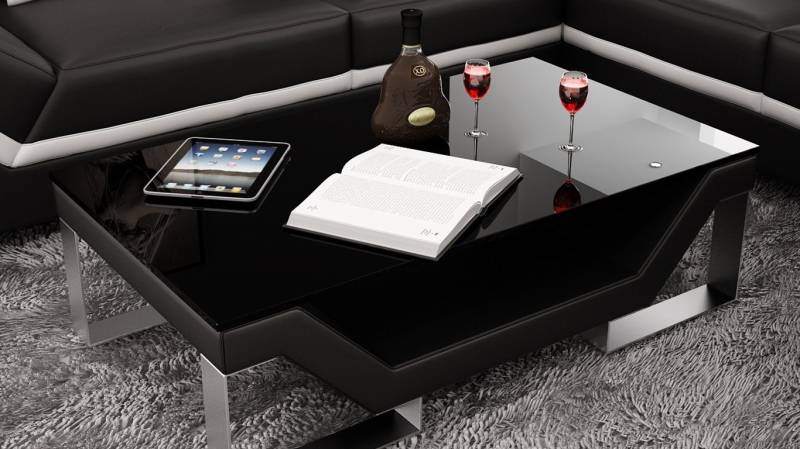 JVmoebel Couchtisch Gepolsterter Tisch Couchtische Glastisch Design Tische Farbe wählbar!, Made in Europa von JVmoebel