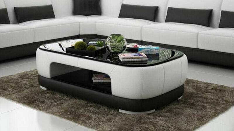 JVmoebel Couchtisch Kindersicher Glastisch Couchtisch Tisch Designer Tische Gepolstert, Made in Europa von JVmoebel