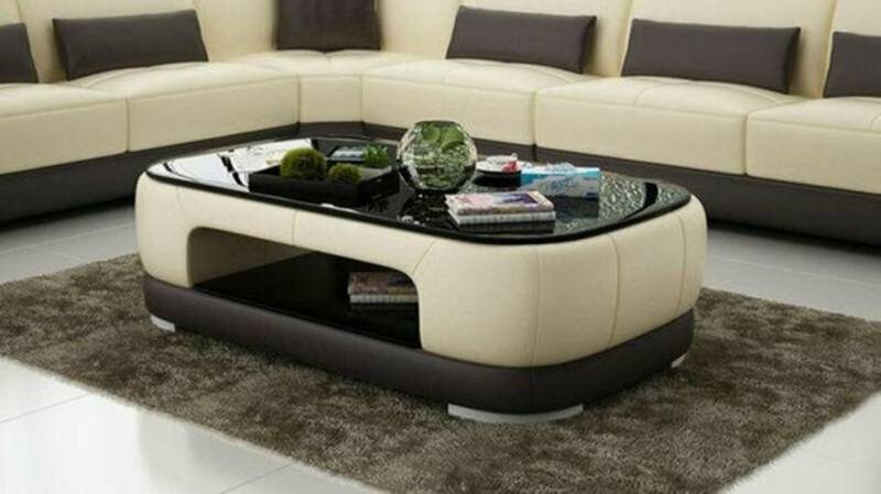 JVmoebel Couchtisch Kindersicher Glastisch Couchtisch Tisch Designer Tische Gepolstert, Made in Europa von JVmoebel