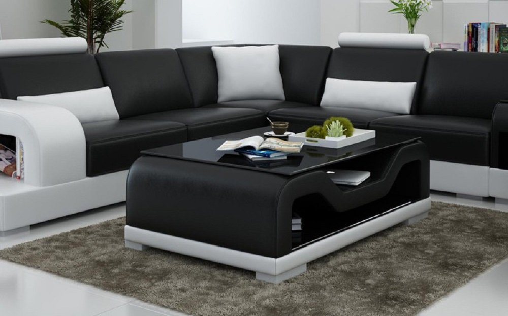 JVmoebel Couchtisch Leder Couchtisch Moderner Glastisch Design Tische Glas Wohnzimmer von JVmoebel