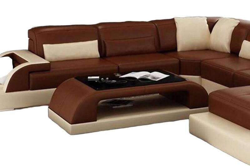 JVmoebel Couchtisch Leder Couchtisch Moderner Tisch Moderner Glastisch Design Tische Glas, Made in Europa von JVmoebel