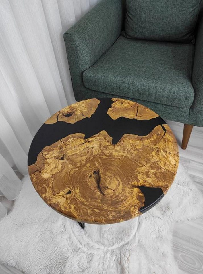 JVmoebel Couchtisch Luxus Couchtisch Braun Holz Design Rund Möbel Wohnzimmer Hochwertig (1-St., Couchtisch), Made in Europa von JVmoebel