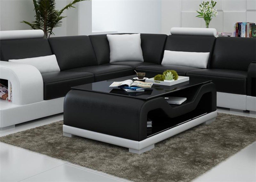 JVmoebel Couchtisch Moderner Beistelltisch aus Glas in Schwarz für das Sofa, Made in Europa von JVmoebel