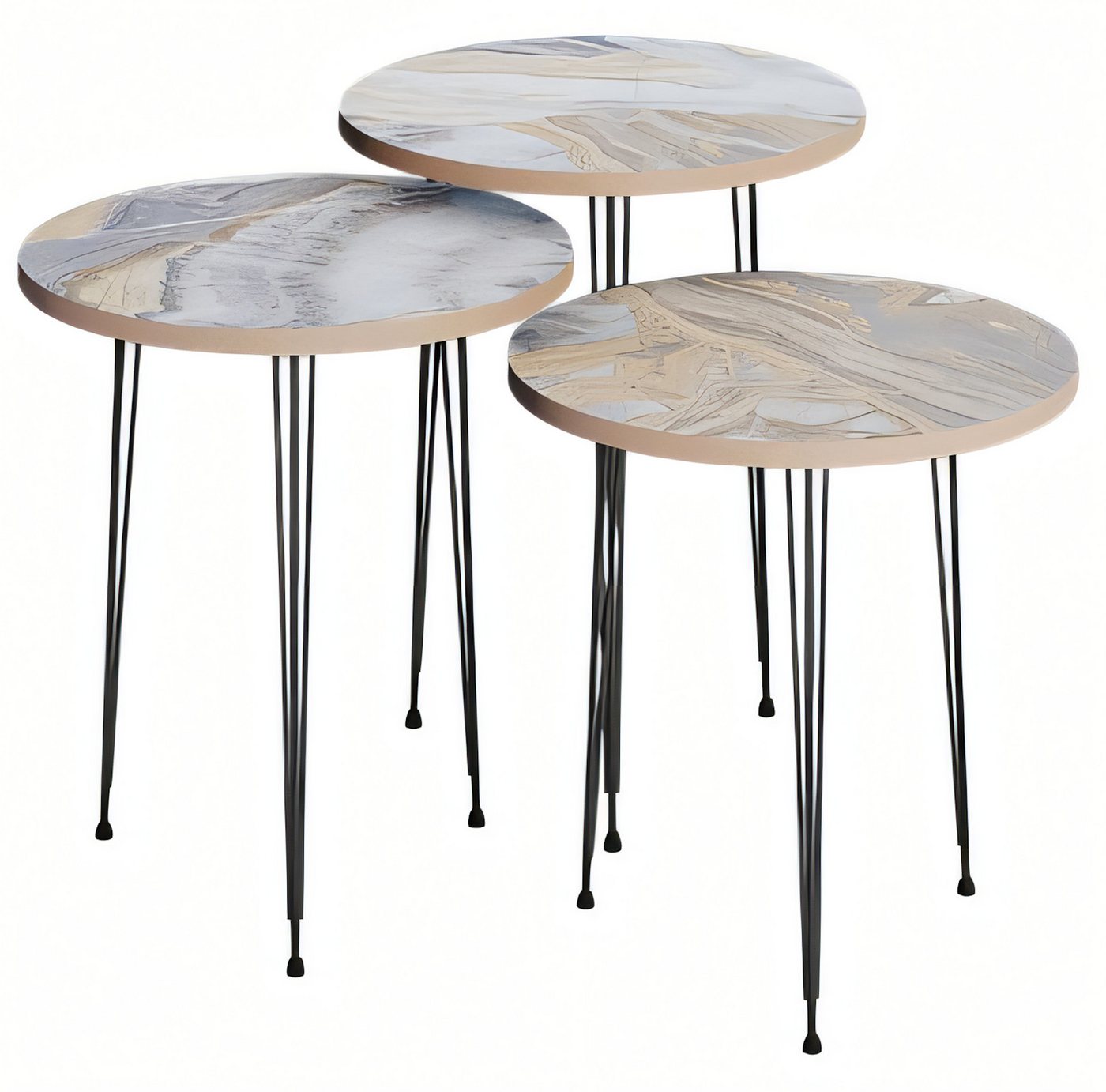 JVmoebel Couchtisch Moderner grauer Couchtisch aus Holz und Metall (Couchtisch, Couchtisch 2, Couchtisch 3), Made in Europe von JVmoebel