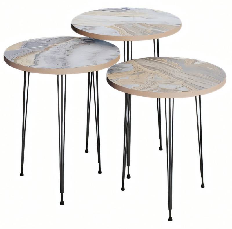 JVmoebel Couchtisch Moderner grauer Couchtisch aus Holz und Metall (Couchtisch, Couchtisch 2, Couchtisch 3), Made in Europe von JVmoebel