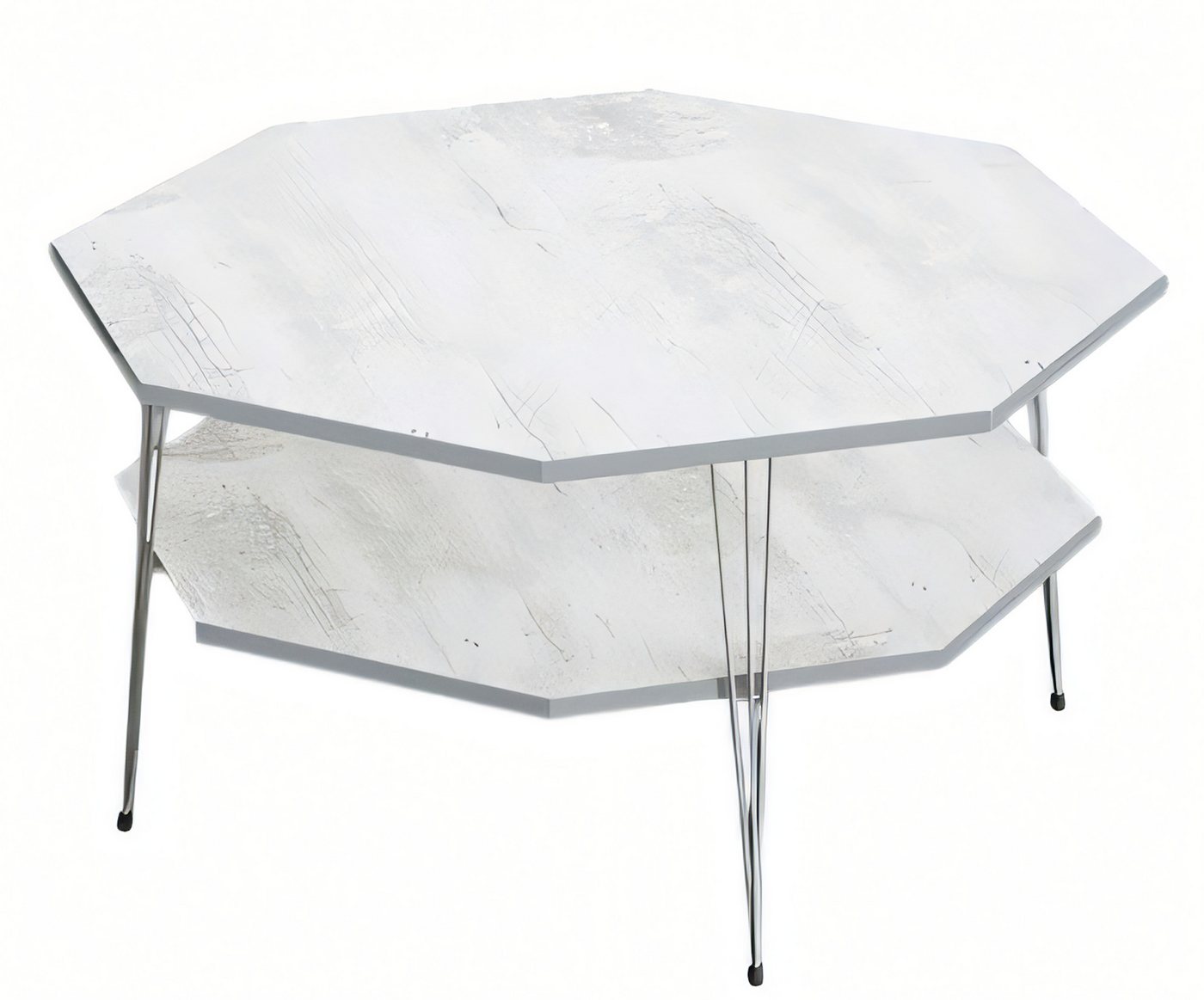 JVmoebel Couchtisch Moderner weißer Couchtisch aus Holz und Edelstahl, Made in Europe von JVmoebel