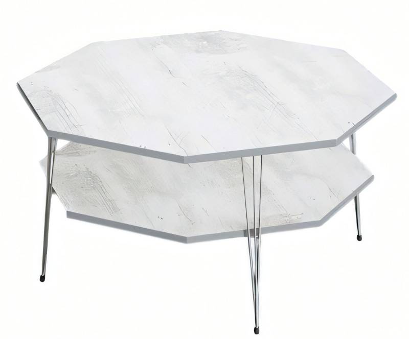 JVmoebel Couchtisch Moderner weißer Couchtisch aus Holz und Edelstahl, Made in Europe von JVmoebel