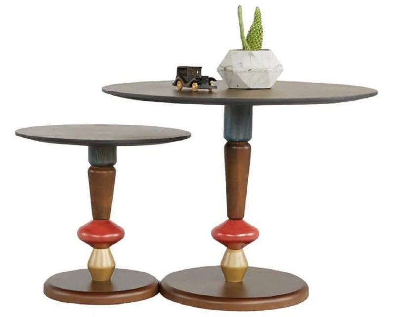 JVmoebel Couchtisch Rund Couchtische Salontisch Wohnzimmertisch Kaffeetisch (2-St., 2x Couchtische), Made in Europa von JVmoebel