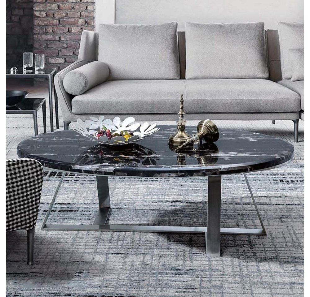 JVmoebel Couchtisch Runder Beistelltisch aus Metall und Glas für das Sofa (Beistelltisch), Made in Europa von JVmoebel